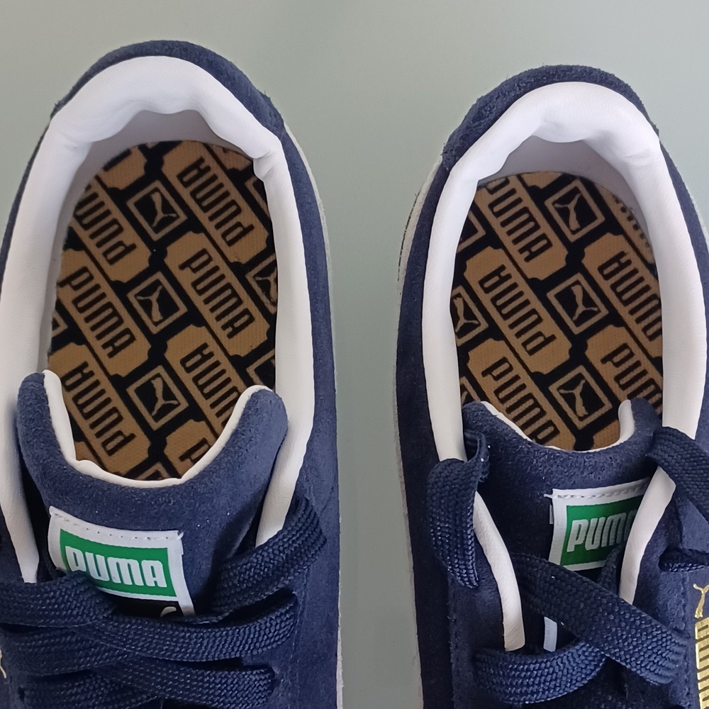 Puma Suede Classic Navy Blue White Gold Sneakers 374915-04 Men 9 Low Top Trainer - Picture 4 of 9